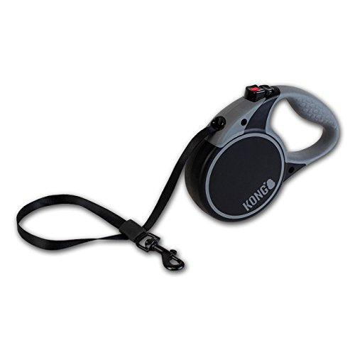 Alcott Kong Terrain Retractable Dog Leash, Medium, Black, 16' Long - color: Black, size: Medium 16'