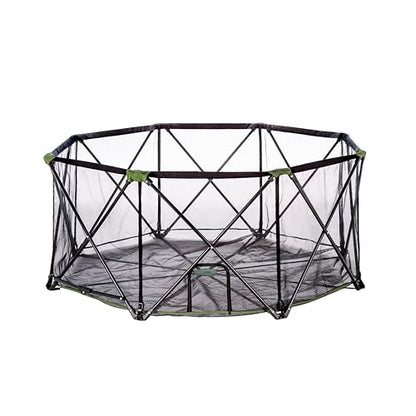 Carlson Portable Dog Playpen 62” x 26”, 8-Panel Foldable Pet Play Pen, Indoor & Outdoor Puppy Playpen, Green/Black - size: 8 Panel