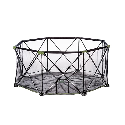Carlson Portable Dog Playpen 62” x 26”, 8-Panel Foldable Pet Play Pen, Indoor & Outdoor Puppy Playpen, Green/Black - size: 8 Panel