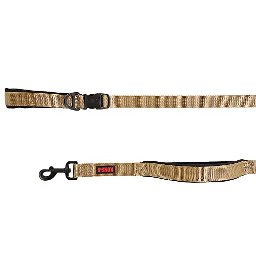 KONG Comfort Ultra Durable Traffic Padded Handle Hands Free Quick Control Leash 6' (Tan)