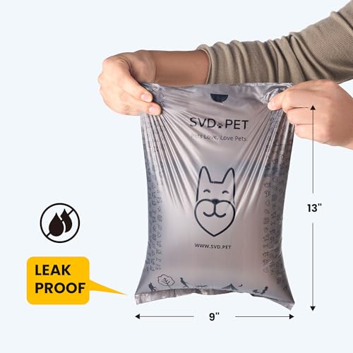 SVD.PET Dog Poop Bags Rolls, 900 Bags with Waste Bag Holder, 100% Leak-Proof, Unscented Dog Bags for Poop, Pet Waste Bag Refill Rolls - color: Gray (900 Poop Bags)