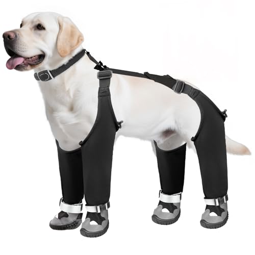 Dog Suspender Boots, Waterproof Dog Rain Boots, Puppy Snow Shoes for Winter, Anti Dirt Pants with Shoes, Adjustable Suspender Pants for Outdoor Walking & Paw Protectors - size: 2