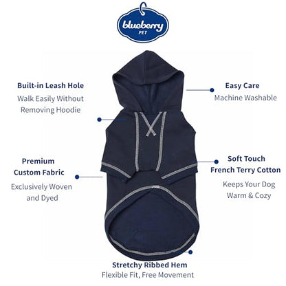 Blueberry Pet Hoodie – 12″ Soft Cotton-Terry Winter Sweatshirt, Midnight Blue, Award-Winning Small-Dog Jersey - color: Dog Hoodie - Midnight Blue, size: 12 inch (Pack of 1)