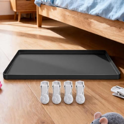Dog Potty Pad Holder - Silicone Pee Pad Holder Tray, Dog Potty Tray with Raised Edge & Clips | Leakproof Puppy Urine Mat Trays for Training Indoor Bathroom Apartment Patio Backyard Living Room - color: black suit
