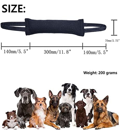 Clysoru Dog Tug Toy Double Pack Tough Jute Bite Pillow Training Equipment Puppy to Large Dogs Interactive - color: orange Black