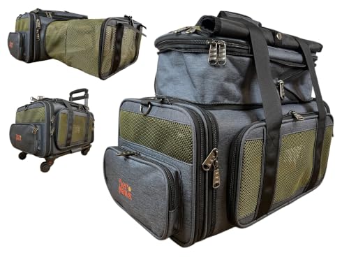 Two-Room Expandable Pet Carrier | 18x11x9 | Airline Approved Under-Seat | 3-Way Expansion | Small Dog and Cat Carrier for Airplane Travel | Removable Wheels | Patent Pending
