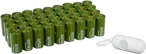 Amazon Basics Premium Leak Proof Dog Poop Bags with Dispenser and Leash Clip, Unscented, 13" x 9", 540 Count (36 Rolls of 15) - style: 540 Bags