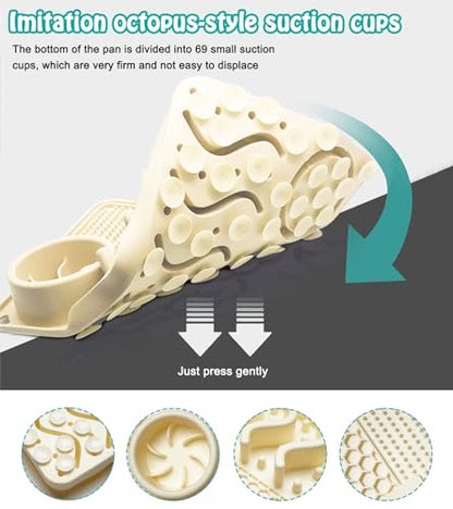 Slow Feeder Mat, Silicone Lick Mat with Suction Cups for Dog Cat, Puzzle Snuffle Mat for Pet Smell Training Bored Puppy, Interactive Sniff Mat Slow Eating Keep Busy (Beige)