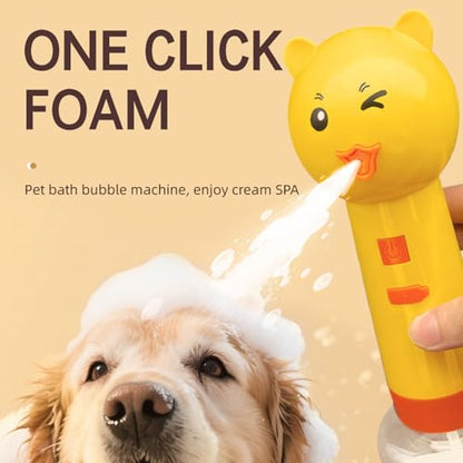 Electric Foaming Shampoo Dispenser for Dog and Cat, Dog Soap Dispenser - 2-in-1 Dog Soap Holder, Rechargeable Soap Dispenser, Foamer for Pet Bathing, Bathroom, Kitchen Sink (Little Bear, 1pc) - color: Little Bear, 1pc
