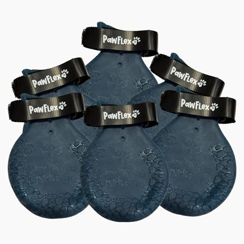 PawFlex Gripsterz All Weather Waterproof Nonslip Silicone Dog Boots. Super Stretchy Paw Protection - Dog Shoes for Hot Pavement, Snow, Ice, and Rain. Provides Traction on Slippery Surfaces - color: Sea Blue, size: M/L