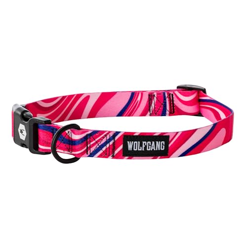 Wolfgang Heavy Duty, Adjustable Dog Collar with Quick Release Nylon Buckle for Walking & Training, MarbleSwirl Print, Small - color: MarbleSwirl Print, size: Small (5/8 Inch x 8-12 Inch)