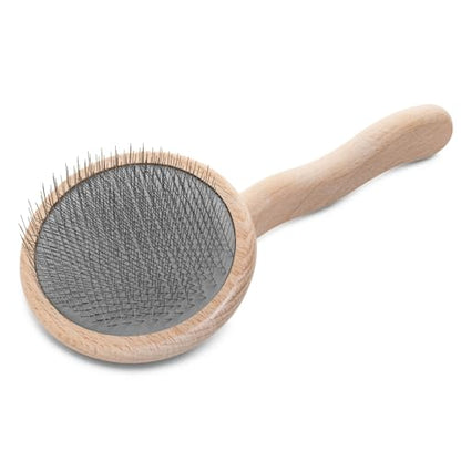 Chris Christensen Mark VIII Round Head Slicker Brush for Dogs, 12mm Pins, Groom Like a Pro, Handcrafted Lightweight Beechwood Ergonomic Handle, Stainless Steel Pins, A5VIII. Made in Germany. - size: Mark VIII Round