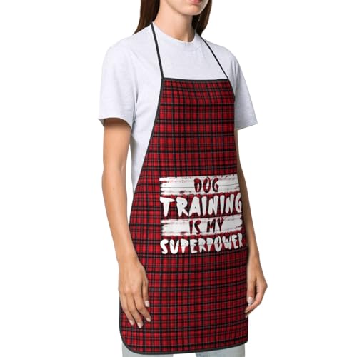 Dog Training is My Superpower Apron for cooking with Pockets Women Men Kitchen Chef Funny Aprons