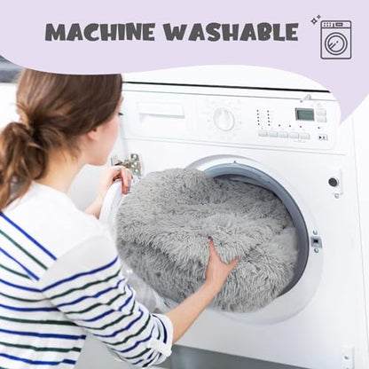 Himax Dog Beds for Small Medium Dogs, Donut Dog Bed with Blanket Attached, Calming Dogs Bed Washable (20"/26"/35") Light Grey - color: Light Grey, size: 26.0"L x 26.0"W x 9.0"Th