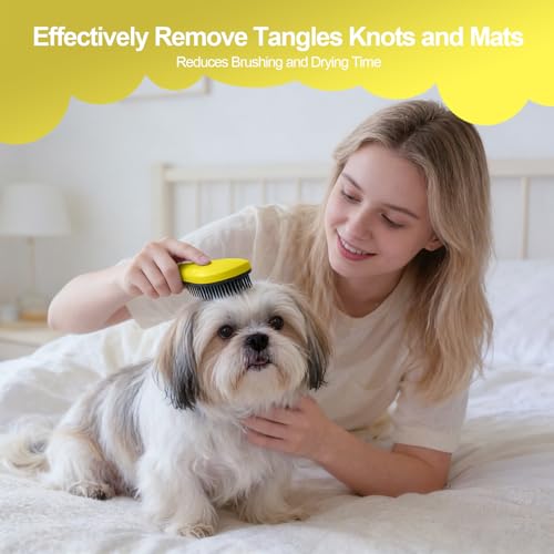 Small Dog Brush - Grooming Tool for Teddy, Yorkies, Maltese, Shih Tzu, Chihuahua - Puppy Hair Brush (Yellow) - color: Yellow