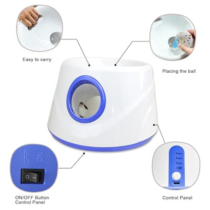 Automatic Dog Ball Launcher, Upgraded Dog Ball Throw Launcher, Adjustable Distance 20-45FT, for Small/Medium Dogs, with 3 2.3-inch ETPU Balls, Indoor and Outdoor Interactive Toys - color: Blue