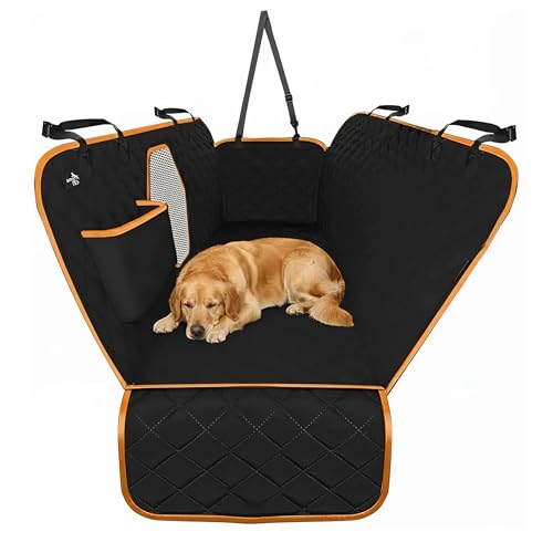 Active Pets Dog Car Seat Cover for Back Seat, Waterproof Pet Protection Hammock, SUV Truck Car Backseat Protector with Safety Features, XL, Orange - color: Orange, size: XL