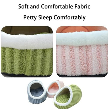 Warm Nest Bed, Soft Cozy Pet Cave with Removable Cushion, Non-Slip Washable Soft Slipper Cave for Small and Medium Pets (Green, Medium) - color: Green, size: Medium