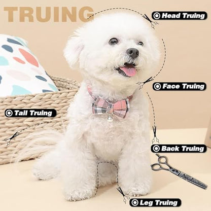 JASON 8 Inch Dog Thinning Scissors Ergonomic Pets Grooming Thinner Blender Shears Cat Trimming Texturizing with Offset Handle, Light Weight, Sharp, Safe, Comfortable, Stainless Steel - style: 60-teeth-Thinner