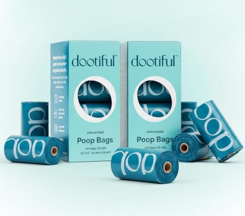 Dog Poop Bags - 240 Unscented Waste Bag, 65% Recycled Materials, Tear Resistant Pet Bags for Poop - 16 Rolls 100% Leak Proof - Extra Thick, Eco-Friendly Doggie Poo Bags for Hassle-Free Cleanup Outdoor - size: 120 Count (Pack of 2)