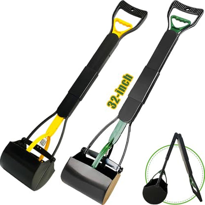 ienjoyed 2-Pack Pooper Scooper for Large Small Dogs Heavy Duty, 32" Long Handle Poop Scoop for Yard, Grass, Gravel, Dog Poop Grabber with High Strength Material and Durable Spring - size: 32 inches(2-Pieces)