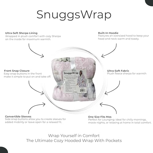 E&S Pets Sherpa Wearable Blanket Hoodie for Women – Soft Fleece Snuggs Wrap – 32 Dog & Cat Breeds – Warm Pet Lover Gifts - color: Bichon Frise