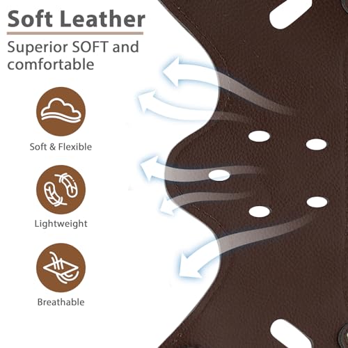 BARKLESS Dog Muzzle Leather, Soft Secure Anti-Barking Leather Muzzle for Small Dogs to Prevent Biting, Breathable and Adjustable, Allows Drinking and Panting, Used with Collars - color: Brown, size: S (Snout Cir: 6.75"-8")