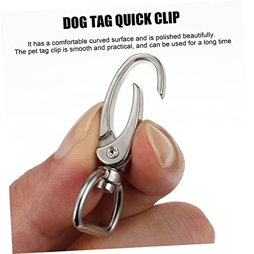 HANABASS Durable Pet Tag Clips with Matching Rings for Dog Collars and Cat Necklaces Lightweight Easy to Install Suitable for Pets