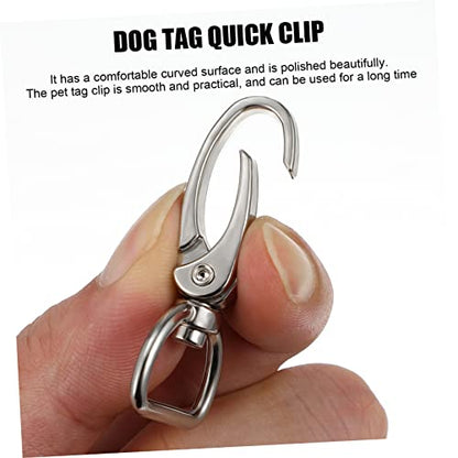HANABASS Durable Pet Tag Clips with Matching Rings for Dog Collars and Cat Necklaces Lightweight Easy to Install Suitable for Pets