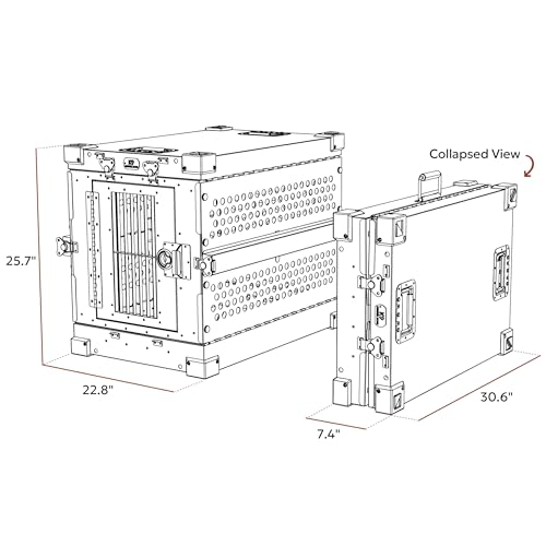 K9 Kennel Boss Aluminum Collapsible Dog Crate, Heavy Duty Folding Kennel - Small (Tan) - color: Tan, size: 30.6"L x 22.8"W x 25.7"H