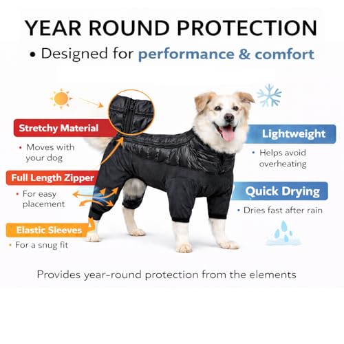 Pet Life ® Aura-Vent Lightweight 4-Season Stretch and Quick-Dry Performance Full Body Dog Coat Pet Jacket - color: Black, size: X-Small