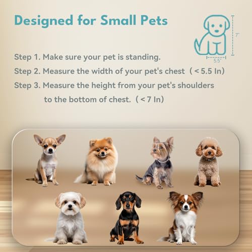No Pawblems Dog Gate with Small Pet Door, 16"-42.7" Adjustable Metal Short Dog Gate to Step Over, 16.5" Tall Small Pet Gate with 3 Extension Kits, Pressure Mounted Gate for Doorways & Stairs, White