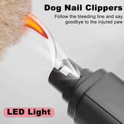 Consss Dog Nail Grinder Quiet, Easy to Use Pet Nail Grinder with Led Lights, 7500 RPM Dog Nail Clippers for Large Dogs Medium Small Dogs & Cats, Continuous 3-Hour Battery Life
