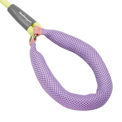 Blueberry Pet Dog Leash - Vibrant Mesh Puffer Handle, 4ft Rope Dog Leash in Yellow/Lilac Handle, Puppy Essentials, Dog Leashes for Large Dogs Heavy Duty, Gentle Leader for Dogs - color: Yellow&Lilac