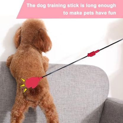 Dog Flirt Pole, Silicone Head Training Stick with Fiber Rod, Dog Flirt Pole for Large Dogs, Household Pet Supplies with Ergonomic Handle, Pet Training Equipment Multifunctional for Puppies