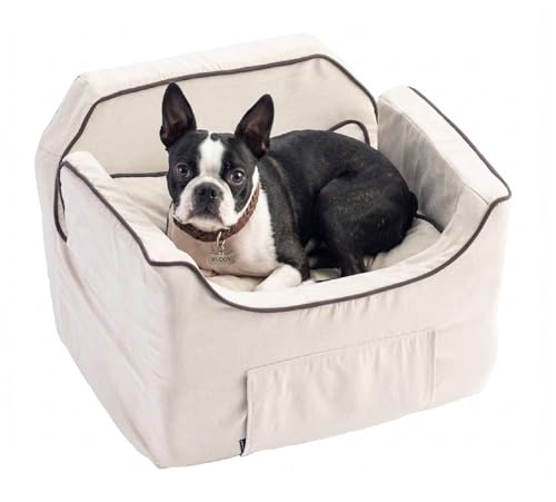 Snoozer Luxury Lookout Pet Car Seat, Medium Luxury II, Buckskin with Java - color: Buckskin with Java, size: Medium