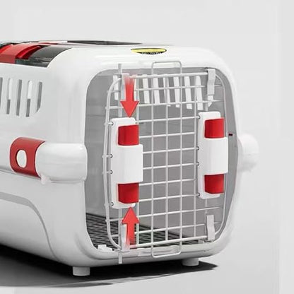 New Dog and Cat Kennel, Hard Sided Travel Pet Carrier, Top Front Load Ventilation Cat Crate for Small Dogs Outdoor Traveling Hiking Camping Picnic(Color:Gray) - color: gray