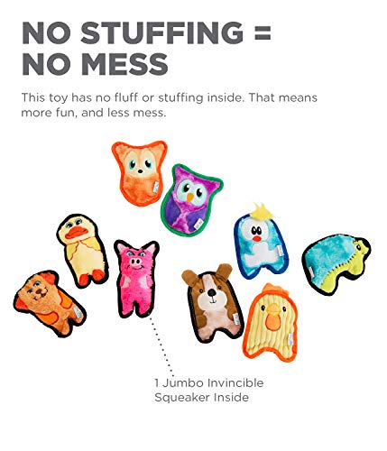 Outward Hound Invincibles Mini Plush Dog Toy 3-Pack, Dog-Chicky-Pig, XS - color: Dog-Chicky-Pig, style: 3-Pack