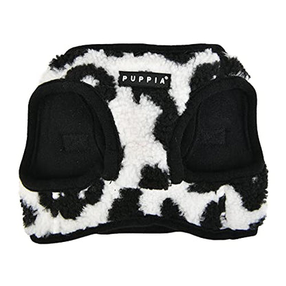Puppia Serval Vest Dog Harness Step-in Warm Winter Leopard Pattern for Small and Medium Dog, Black, Large - color: BLACK, size: Large
