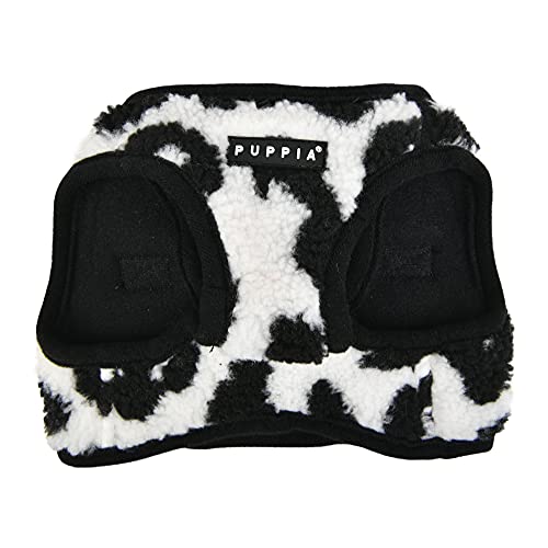 Puppia Serval Vest Dog Harness Step-in Warm Winter Leopard Pattern for Small and Medium Dog, Black, Medium - color: BLACK, size: Medium
