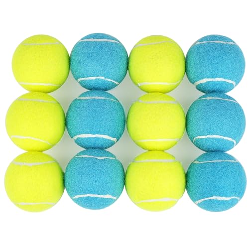 Prime Pets Squeaky Dog Tennis Balls 12 Pack, 2.5” Durable High-Bounce Tennis Balls for Dogs, Dog Ball for Fetch & Training, Outdoor Interactive Dog Toy Ball for Small and Medium Dogs - color: 12 Pack, 2 Colors, size: 2.5" Squeaky