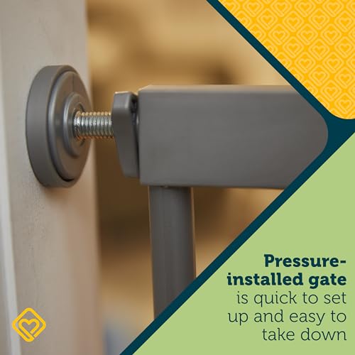 Safety 1st Walk Through Baby Gate with Door, Adjustable Pressure Mount Lift, Dog Gates, Fits 29"-38" Wide, 1-Pack, Silver - color: Silver, size: 1-Pack