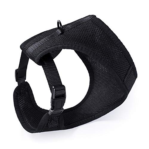 Mile High Life Step in Dog Harness for Small Dogs No Pull, Easy Get on Air Mesh Vest Harness, Adjustable Easy Closures Both Neck and Chest (Black, XS Chest 11.4"-16.1") - color: Vest Harness Black, size: XS Chest 11.4"-16.1"