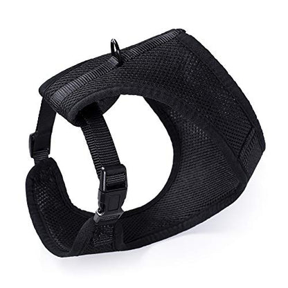 Mile High Life Step in Dog Harness for Small Dogs No Pull, Easy Get on Air Mesh Vest Harness, Adjustable Easy Closures Both Neck and Chest (Black, L Chest 21.6"-43.2") - color: Vest Harness Black, size: L Chest 21.6"-43.2"