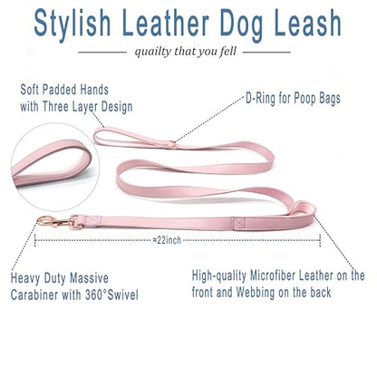 Dog Leash 6ft Long,Traffic Padded Two Handle,Heavy Duty,Double Handles Lead for Control Safety Training,Leashes for Large Dogs or Medium Dogs,Dual Handles Leads (Pink, 25MM*6FT) - color: Pink