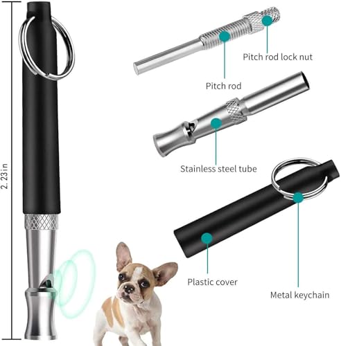 2 Pack Dog Whistle, Dog Whistle to Stop Barking Neighbors Dog, Adjustable Ultrasonic Silent Dog Whistle, Professional Recall Dog Training Whistles, with Lanyard (Orange) - color: Orange