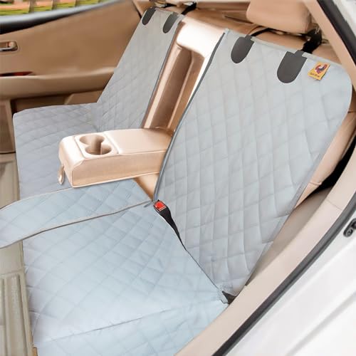 Bark Lover Dog Car Seat Cover for Back Seat, Waterproof Bench Backseat Protector, Nonslip Rear Seat Cover for Kids & Pets, Compatible with Middle Armrests, Fits Most Cars & Midsize SUVs - color: Grey2