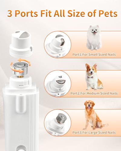 2-in-1 Cat & Dog Nail Clippers & Grinder with LED Light to Avoid the Quick | Quiet USB Rechargeable Pet Nail Trimmer with Safety Guard for Small Medium Large Pets