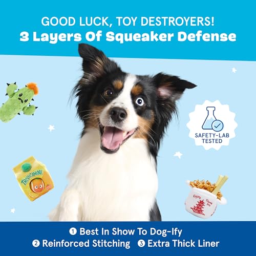 BarkBox Flappin' Flossie Dog Toy | Plush Pigeon Toy with Squeaker, Crinkle & Fluffy Filling | Fun Squeak Toy for Dogs - color: Flappin Flossie