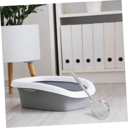 2pcs Stainless Steel Cat Litter Scooper with Ergonomic Handles Durable Metal Poop Scoop for Efficient Sifting Litter Box for Home and Professional Use